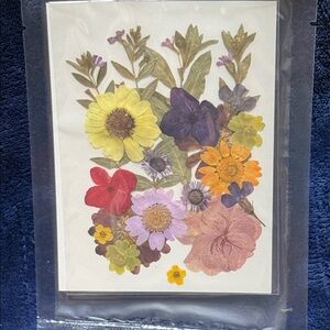 Assorted Pressed Flower Art Print - Colorful Floral Collage